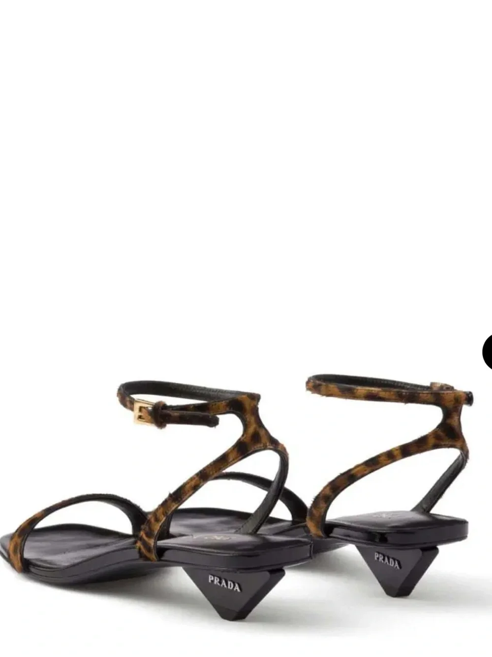 Prada Leather Leopard Print Sandal 36.5 - Picture 3 of 7